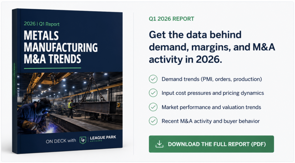 Metals manufacturing q1 2026 report features.