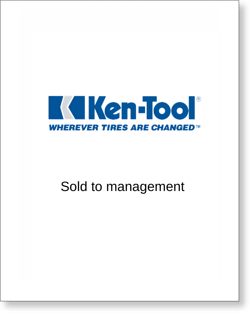 Kentool sold to management.